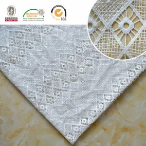 Diamond Lattice Pattern Lace Fabric, Soft Fashion Delicate Material E20026